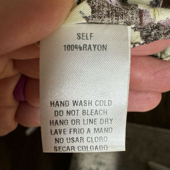 Easel Top Women's Blouse Floral Long Sleeve Rayon Small Cottagecore Feminine - Picture 5 of 8